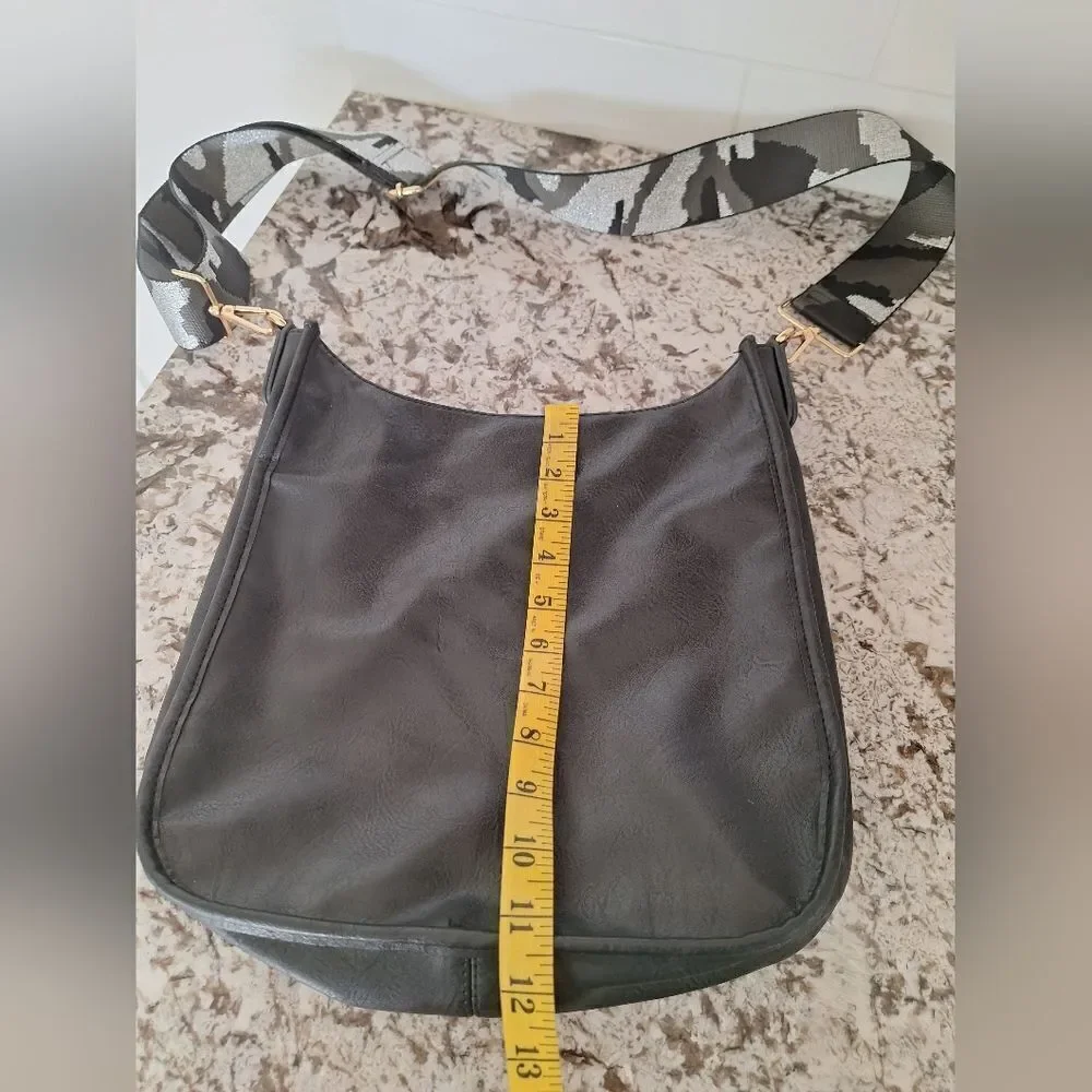 Ah dorned Black vegan leather crossbody‎